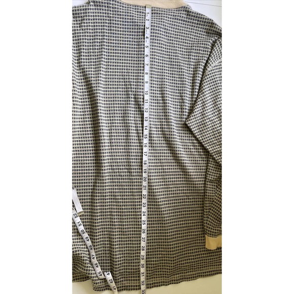 The Territory Ahead Mens Henley Boho Shirt Tan/Blue Stripe LS Size XL - Picture 8 of 9